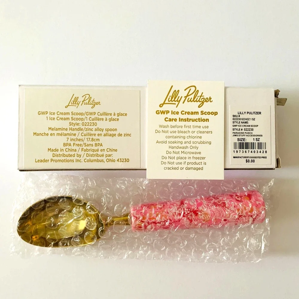 NIB Lilly Pulitzer Ice Cream Scoop Jims Stuff Sun Faces 2026 GWP Party Preppy